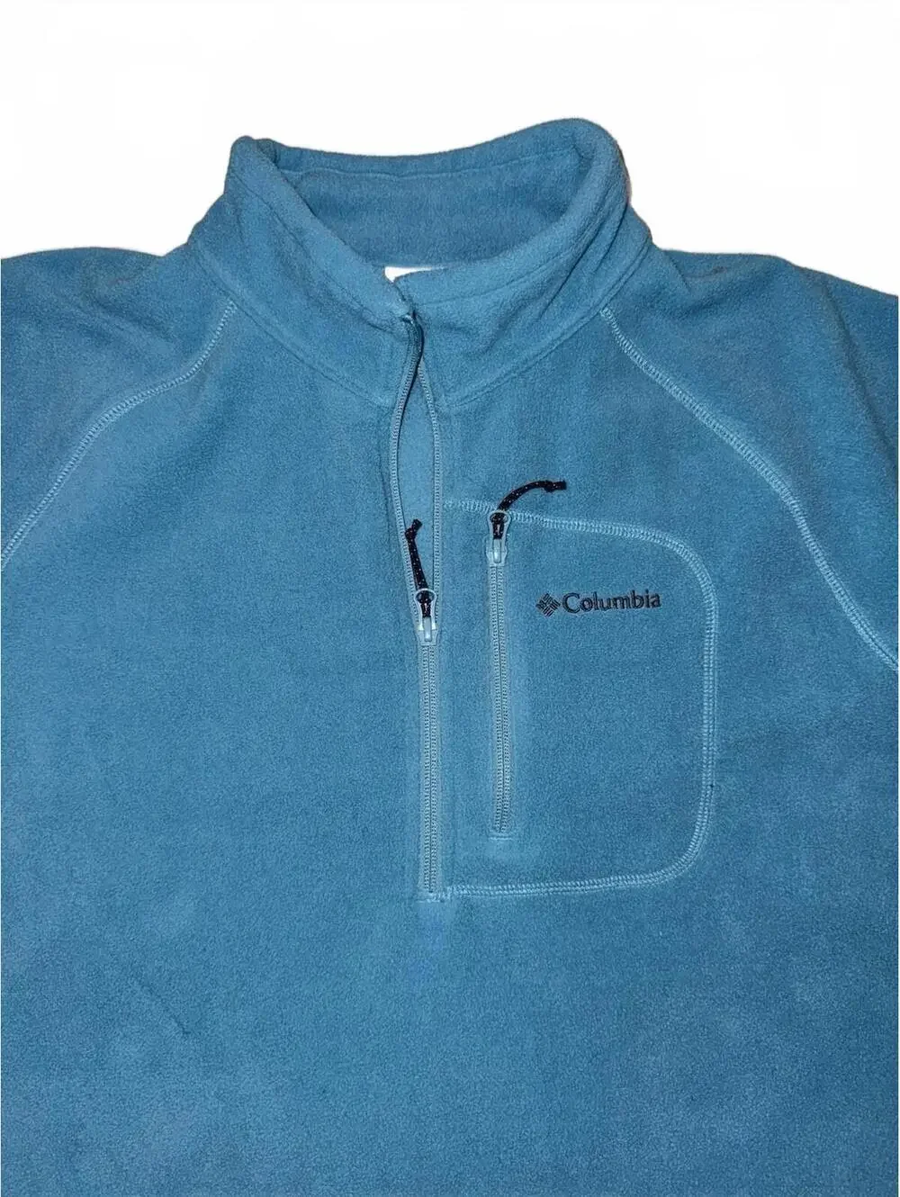 Columbia mens Fleece Pullover Fleece Sweater sz L Blue Outdoor HIking active